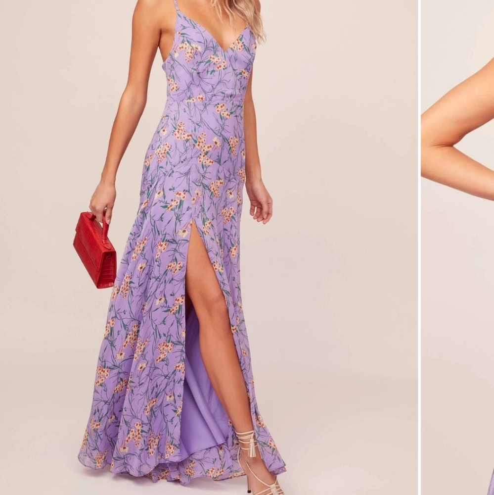 Astr The Label Pandora Purple Floral Maxi Dress